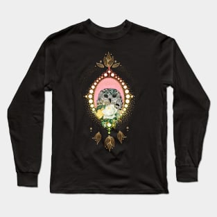 Elegant owl head with flowers Long Sleeve T-Shirt